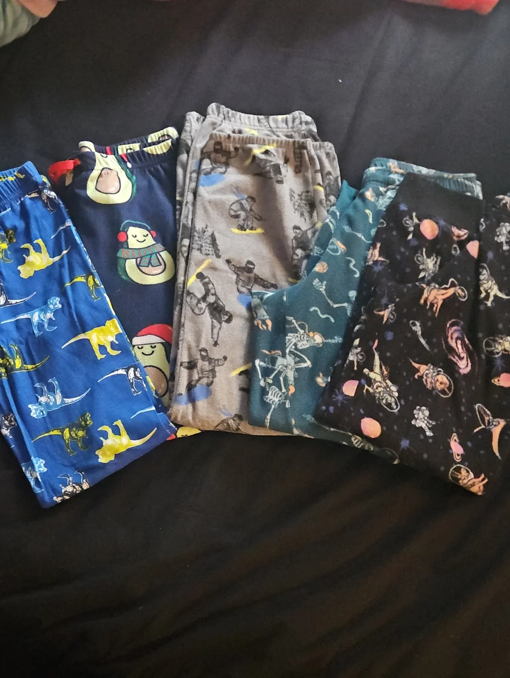 Kids Graphic Pajama Pants Bundle - Assorted Blue, Gray, Teal & Black